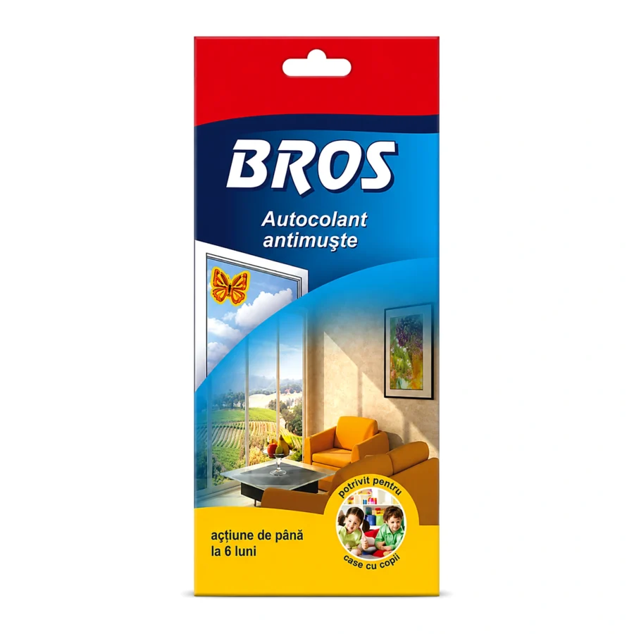 Capcană Adezivă pentru Muște, autocolant fereastră 4 buc/set - BROS