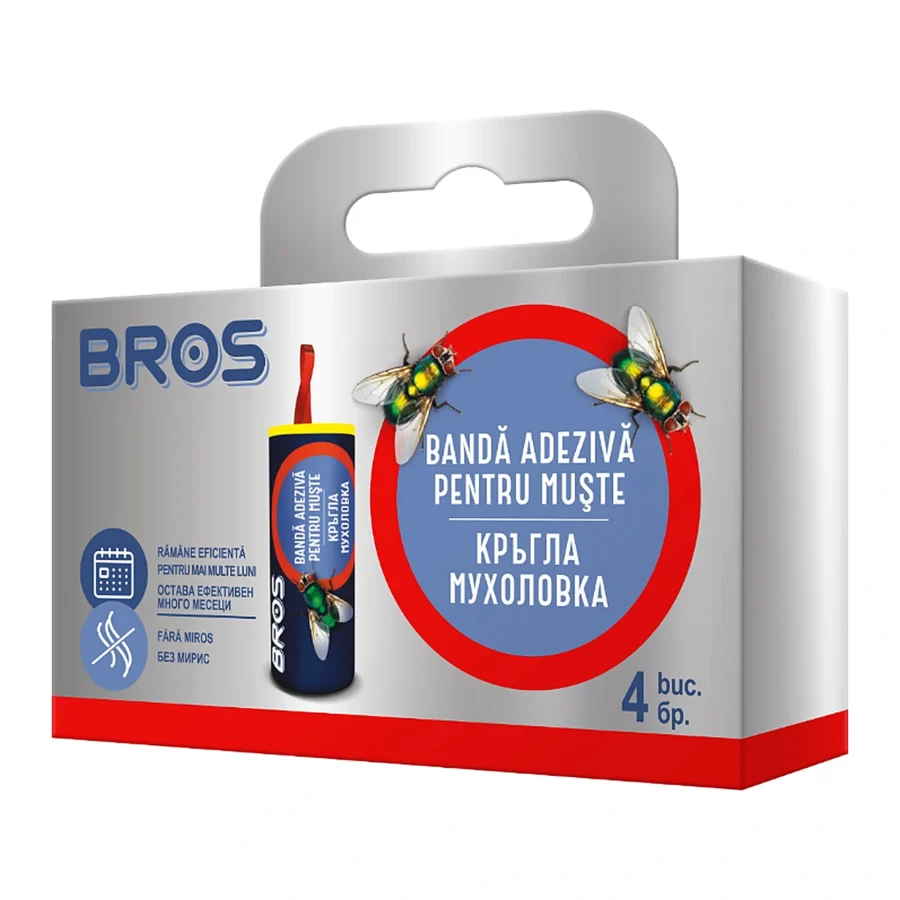 Bandă adezivă pentru țântari și muște (tub) 4 buc/set - BROS