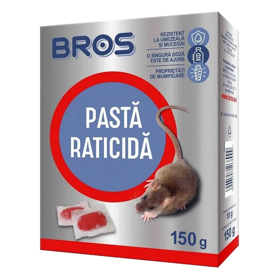 Pastă raticidă pentru șoareci și șobolani 150g - BROS
